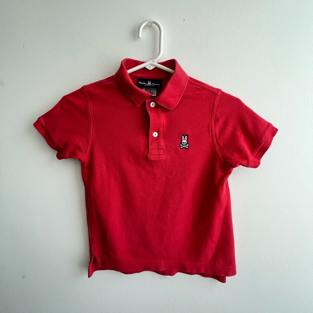 Boys Psycho Bunny red polo size S 7-8.